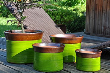 Ensemble de pots MoreÏ de la collection Bois et Nature, les Poteries d'Albi